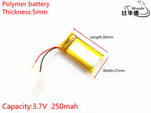 3.7V 250mAh 501730 Lithium Polymer Li-Po Rechargeable Battery For Mp3 MP4 2024 - buy cheap