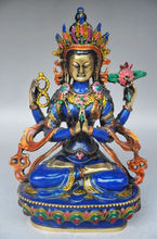 Estatua de Buda del Budismo Tibetano de las artesanías de cloisonne de cobre chino de 5,71 pulgadas/elaborado 2024 - compra barato