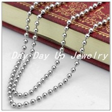 18"-36"*3mm Promotion Sale 100pcs Ball Beads Chain Heavy Jewelry Stainless Steel Fashion DIY Silver Necklace For Men Women 2024 - buy cheap
