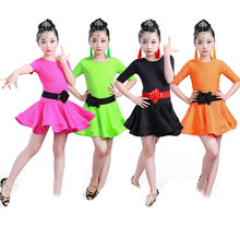 Girl Latin Dance Dress Practice Latin Dress Costumes Child Dance Costume Latin Clothing Dress For Girls Latin Dancing Dress 2024 - buy cheap