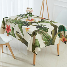 Mantel Rectangular de lino y algodón con diseño de plantas tropicales, tapete decorativo lavable, cubierta de mesa, decoración del hogar 2024 - compra barato