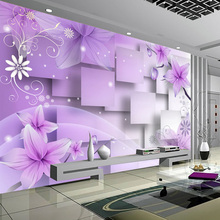 Papel de parede moderno minimalista, roxo, 3d, estereoscópico, abstrato, tv, parede da sala de estar, decoração, pintura de parede 2024 - compre barato