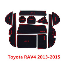 Portavasos de goma antideslizante, alfombrilla para compartimento de puerta esteras con surcos para puerta para Toyota RAV4 2013-2015, diseño Interior de coche 2024 - compra barato
