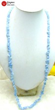 Qingmos 32 "collar de aguamarinas naturales para mujeres con 7-8mm azul barroco Aquamarines collar largo para mujeres joyería Nec5681 2024 - compra barato