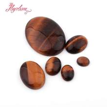 Oval Tiger Eye Beads CAB Cabochon Flatback Dome Undrilled Natural Stone Beads For DIY Pandandt Earring Ring Jewelry Making 5pcs 2024 - buy cheap