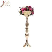 Imuwen suporte de velas douradas 50cm, castiçal de metal, vaso de flores, mesa, decoração de casamento, chumbo de estrada 2024 - compre barato