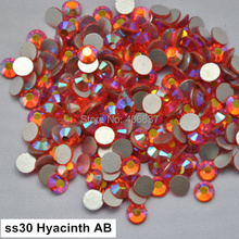 Free Shipping! 288pcs/Lot, ss30 (6.3-6.5mm) Hyacinth AB Flat Back Nail Art Non Hotfix Rhinestones 2024 - buy cheap