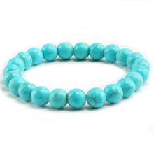 High Quality Blue White Green Red Natural Stone Bracelet Homme Femme Charms 8MM Men Strand Beads Yoga Bracelets Women 2024 - buy cheap
