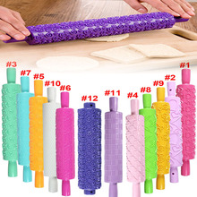 1PCSHeart Flower Pattern Rolling Pin Baking Cookies Biscuits Fondant Dough Roller PP Non-Stick Rolling Pin DIY Embossing Mold 2024 - buy cheap