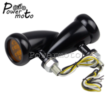 10mm negro de la motocicleta Retro bala de luz LED de intermitente de freno intermitente centellante luz de la lente para Harley Cafe Racer 2024 - compra barato