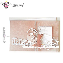 Piggy artesanato corte de metal morrer molde borda cogumelo decoração scrapbook papel ofício álbum cartão perfurador faca cortador arte morrer 2024 - compre barato