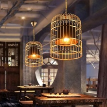 Loft Style Wrought iron cage Droplight LED Pendant Light Fixtures Vintage Industrial Lighting For Dining Room Hanging Lamp 2024 - buy cheap