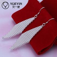 Silver pendant earrings Wholesale silver plated long Dangle earrings for women wedding jewelry inaures brilliant 2024 - buy cheap