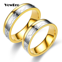 Кольцо vodbro из нержавеющей стали, кольцо «сердцебиение», украшения для мужчин и женщин 2024 - купить недорого