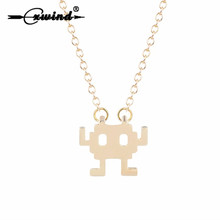 Cxwind Fashion Robot Pendant Necklace Charm Geometric Necklaces for Couple Unique Men Women Gifts Sweater Chain Necklace Jewelry 2024 - buy cheap