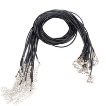 20 pçs lagosta fecho preto waxen cordão colar 47cm(18-1/2 ") 1.5mm de alta qualidade para jóias fazendo diy jóias acessórios 2024 - compre barato