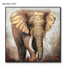 New Arrival Hand-painted High Quality Abstract Modern Big Animal Elephant Oil Painting on Canvas Handmade Gold Elephant Painting 2024 - buy cheap