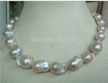 Free shipping Wholesale  natural huge 25mm Australian south sea white baroque pearl necklace 18inch (A0511) 2024 - buy cheap