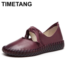 TIMETANG-zapatos informales hechos a mano para mujer, calzado de plataforma, mocasines planos, diseño cómodo, con borlas 2024 - compra barato