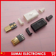 Free Shipping 30sets Gold Plating DIY 4 in 1 Micro USB Male Plug with Plastic shell Connector kit wire bonding 2024 - buy cheap