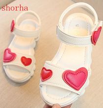Shorha New Children Girls Summer Shoes Kids Sandals for Girls PU Leather Flowers Princess Shoes Girls Sandals 2024 - buy cheap