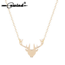 Cxwind Stag Necklace Dainty Deer Head Necklace Expecto Patronum Guardian Necklaces for Women Charms Antler Chain Jewelry 2024 - buy cheap