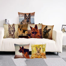 XUNYU Cute German Shepherd Cushion Cover Children's Home Bedroom Decoration Pillowcase Linen Cushion Cover 45x45 Cm A0096 2024 - buy cheap