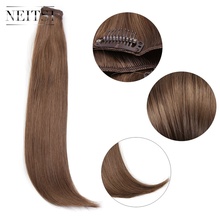 Neitsi 14'' 3Pcs/Set 75g Clip in on Synthetic Hair Extensions Straight Hairpieces Light Blonde 550# 2024 - buy cheap