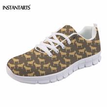 INSTANTARTS Cute Animal Goat Sheep Printing Girl Sneakers Stylish Breathable Comfortable Mesh Flats Shoes Lace-up Walking Flat 2024 - buy cheap