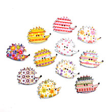 50pcs Mixed 25x18mm Hedgehog Wooden Buttons For Clothes Needlework Scrapbooking Crafts Diy Sewing Accessories Wood Decoration 2024 - buy cheap