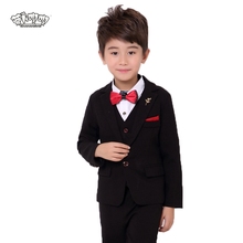 Boys Formal Suit For Weddings Dress Kids Gentleman Party Blazer Vest Pants 3pcs Tuxedo Clothing Set Child Performance Costume 2024 - buy cheap