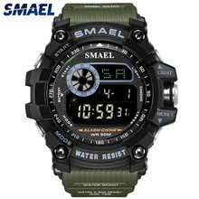 SMAEL, лидер продаж брендовые роскошные светодиодный ные цифровые часы, мужские многофункциональные мужские спортивные часы, водонепроницаемые военные часы, мужские часы 2024 - купить недорого