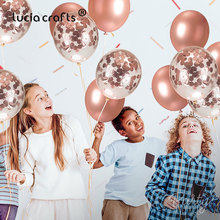 Globos de aire de oro rosa de 12 "/18", confeti para fiesta de cumpleaños y Navidad, decoración para Festival DE BODA, suministros H0610, 5 uds. 2024 - compra barato