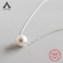 100% S925 Стерлинговое Серебро Модное Элегантное жемчужное ожерелье кулон для женщин ювелирные изделия 2024 - купить недорого