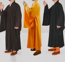 Roupão kung fu tradicional chinês unissex, roupão budista shaolin monge shaolin uniforme de artes marciais preto e marrom 2024 - compre barato