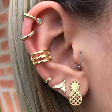 New Bohemian Crystal Pineapple Geometry Leaves Earrings 2019 For Women Lover Drop Dangle Fashion Earring Gold Jewelry Wholesale 2024 - buy cheap