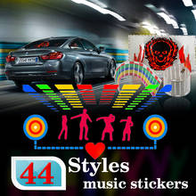 Car styling 90*25 40*30 50*30 Automobile LED EL Sheet Car Music Rhythm Sticker Equalizer Glow Flash Panel Light Flashing 2024 - buy cheap