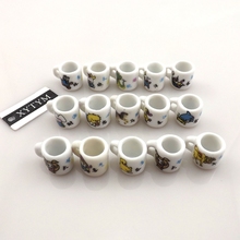 Wholesale 50pcs/Lot Cup Shape Ceramic Charms Free Shipping, Fashion Cartoon Animal Printed Ceramic Pendants, Porcelain Charms 2024 - buy cheap