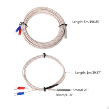 OOTDTY Thermocouple Temperature Controller Sensor 0-600C K Type Wire 1M 5M Probe 5x30mm 2024 - buy cheap