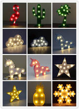 Happy Everyday Flamingo Light Led Night Lamp Marquee Unicorn Cactuses Lantern Wedding Decoration Christmas Decorations For Home 2024 - buy cheap