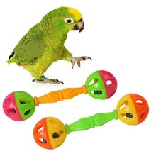 2 Pcs Bird Parrot Toy Rattle Birds Fun Exercise Plastic Double-headed Bell Pet Toys 2024 - buy cheap