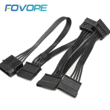 PZ 1PCS 4Pin 18AWG Wire For Hard Drive IDE Molex to 5-Port 15Pin SATA Power Cable Cord Lead HDD SSD PC Server DIY HOT 2024 - buy cheap