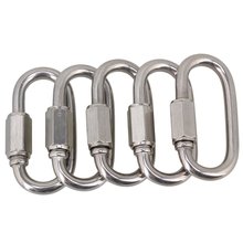 Multifunctional 304 Stainless Steel Carabiner Oval Screwlock Quick Link Lock Ring Hook M5 Pack of 5 2024 - buy cheap