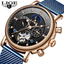 LIGE 2019 New Men's Luxury Fashion Brand Mechanical Automatic Tourbillon Watch Men Casual Sports Watches Relogio Masculino+Box 2024 - buy cheap