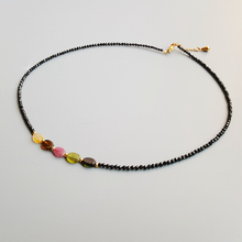 Lírio jóias spinels preto turmalinas contas de ouro cheio colar de pedra natural jóias populares para mulheres agradável presente 40-43cm 2024 - compre barato