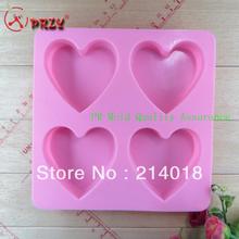 Free shipping 4Hole heart-shaped soap mold Cake decoration mold manual soap mold NO:.SI0904 2024 - buy cheap