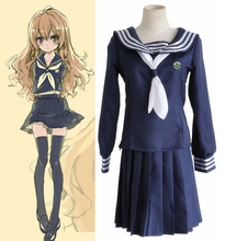 Anime Toradora TIGER DRAGON School Uniform Cosplay Costume Aisaka Taiga Full Set Sailor Suit Dress ( Top + Skirt + Bow tie ) 2024 - buy cheap
