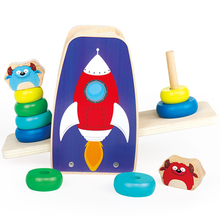 Wooden Robot Space Balance Tower Puzzles for Toddlers Educational Stacking Toys for Children Color Sorting Nesting Baby Math Toy 2024 - buy cheap