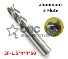 3F-1.5*4*4*50 HRC50,carbide Square Flatted End Mills NO coating three flute diameter 1.5 mm, The Lather,boring Bar,cnc,machine 2024 - buy cheap