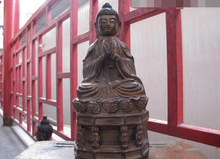 fast shipping USPS to USA S3612 Chinese buddhism temple bronze Copper Sakyamuni tathagata buddha figurine Statue 2024 - buy cheap